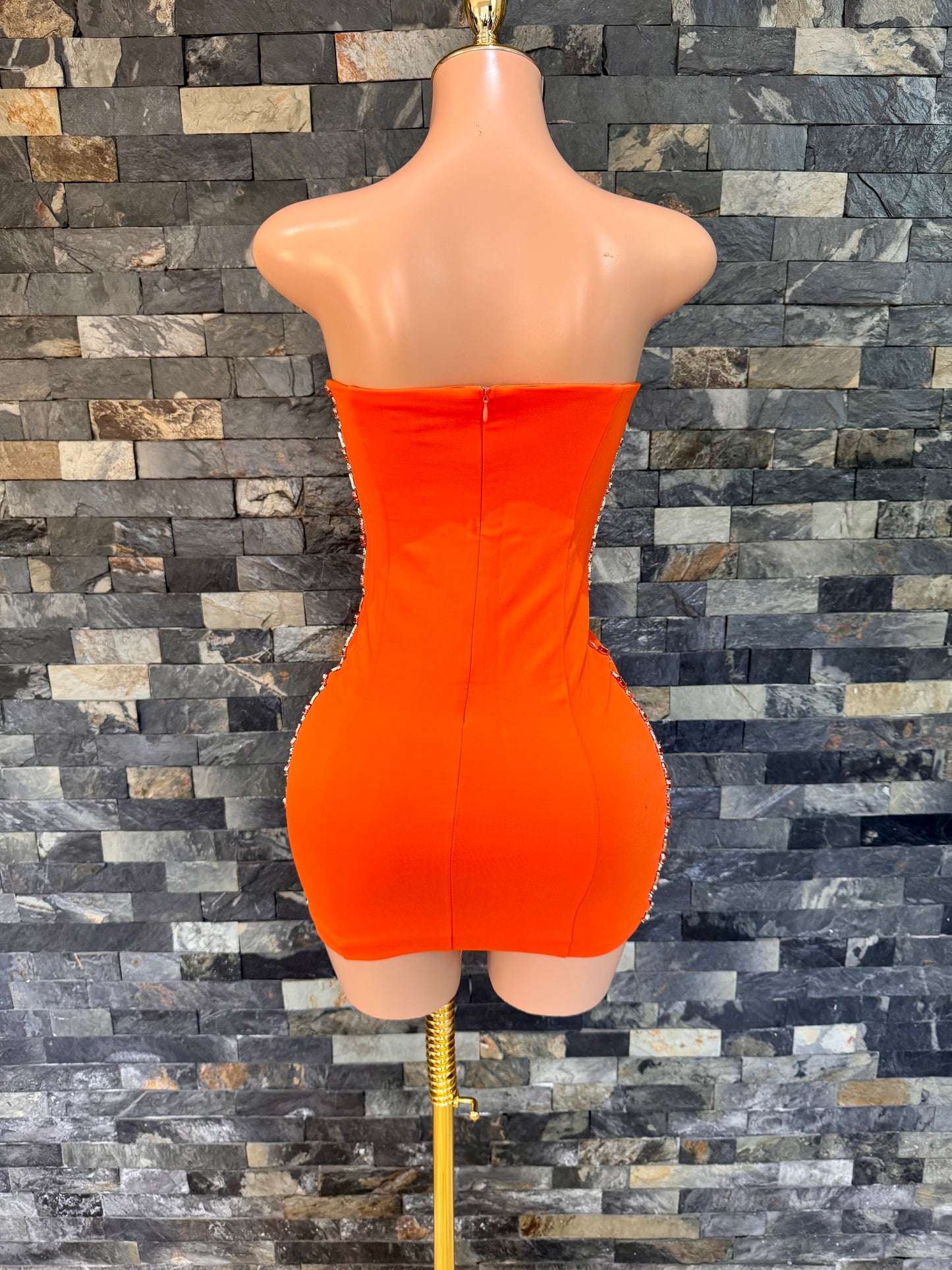 Mini vestido shine tangeine