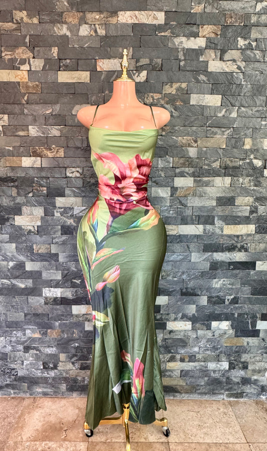 Maxi satin flora