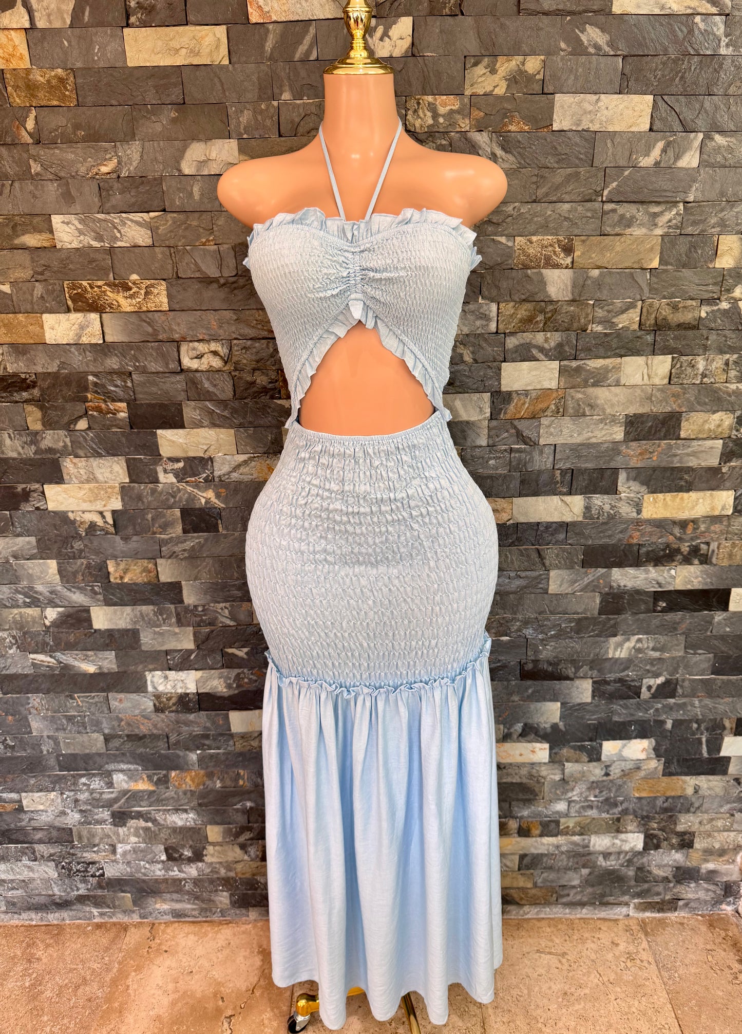 Maxi vestido celeste