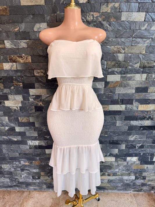 Maxi vestido olan ivory