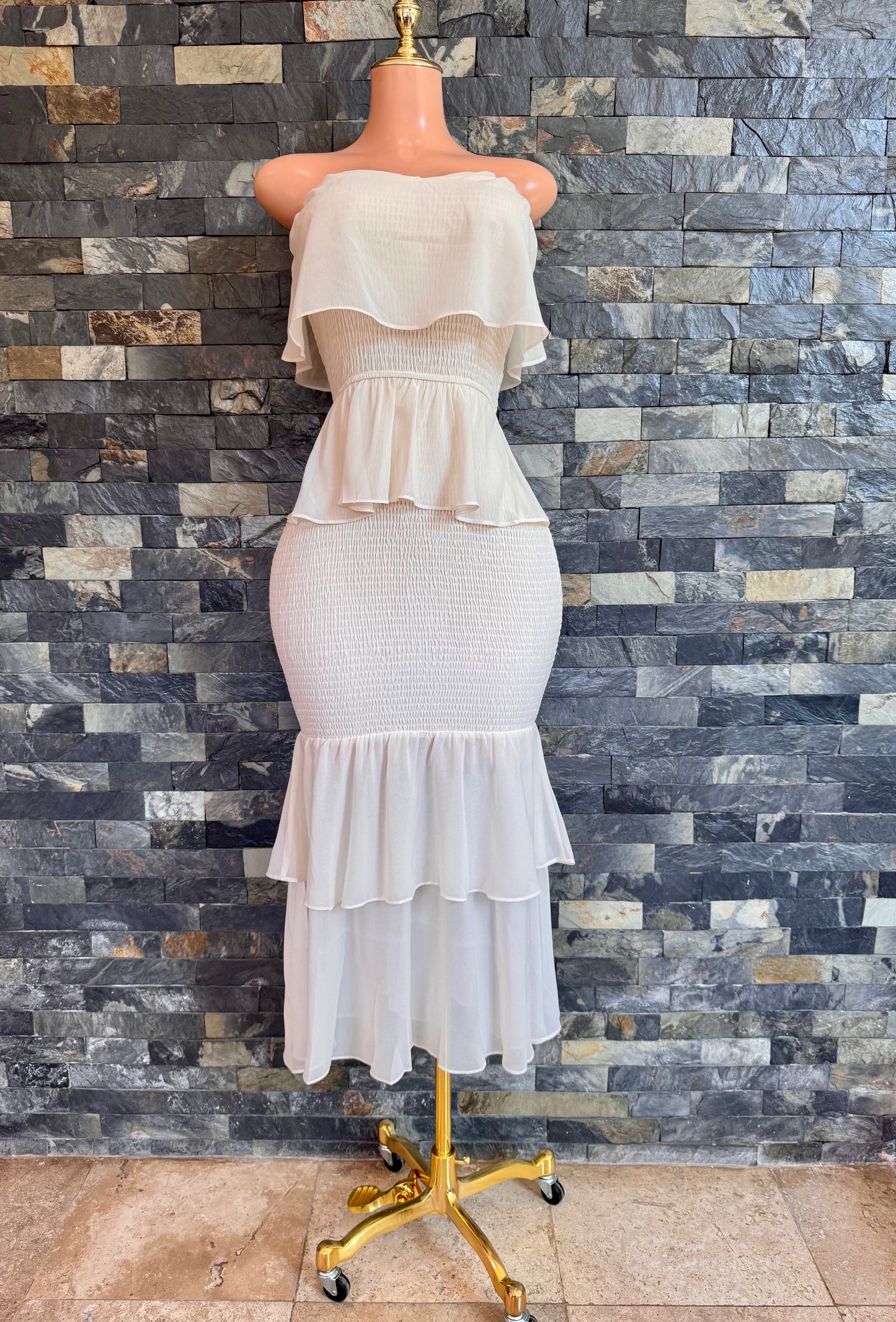 Maxi vestido olan ivory