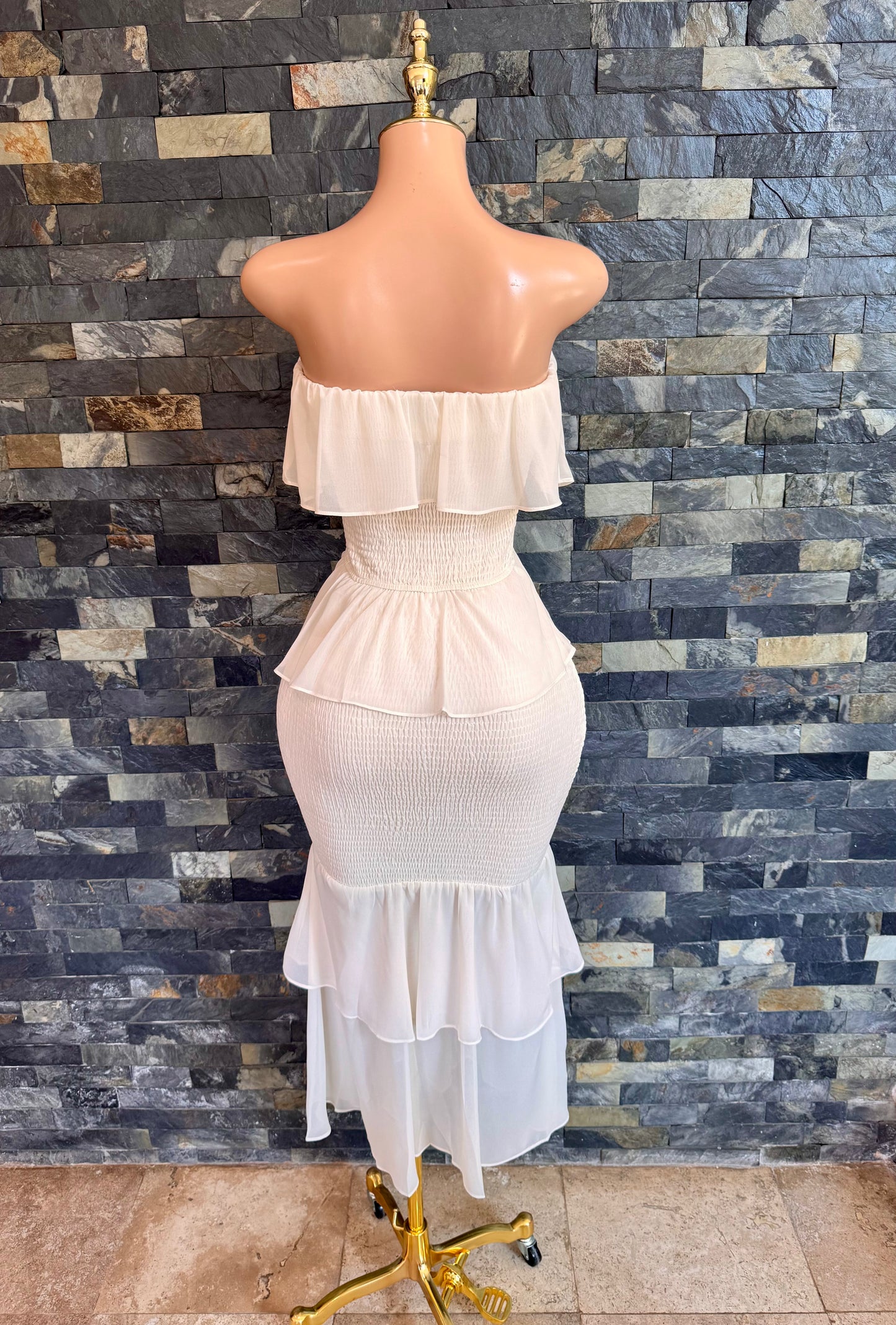 Maxi vestido olan ivory