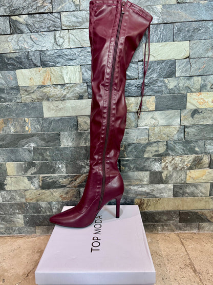 Botas over the knee vino