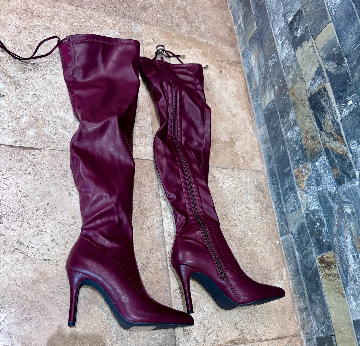 Botas over the knee vino