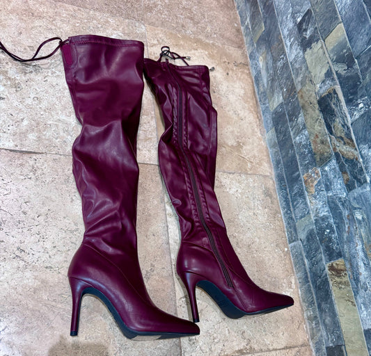 Botas over the knee vino
