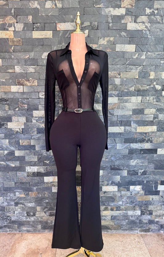 Jumpsuit Lina mesh negro