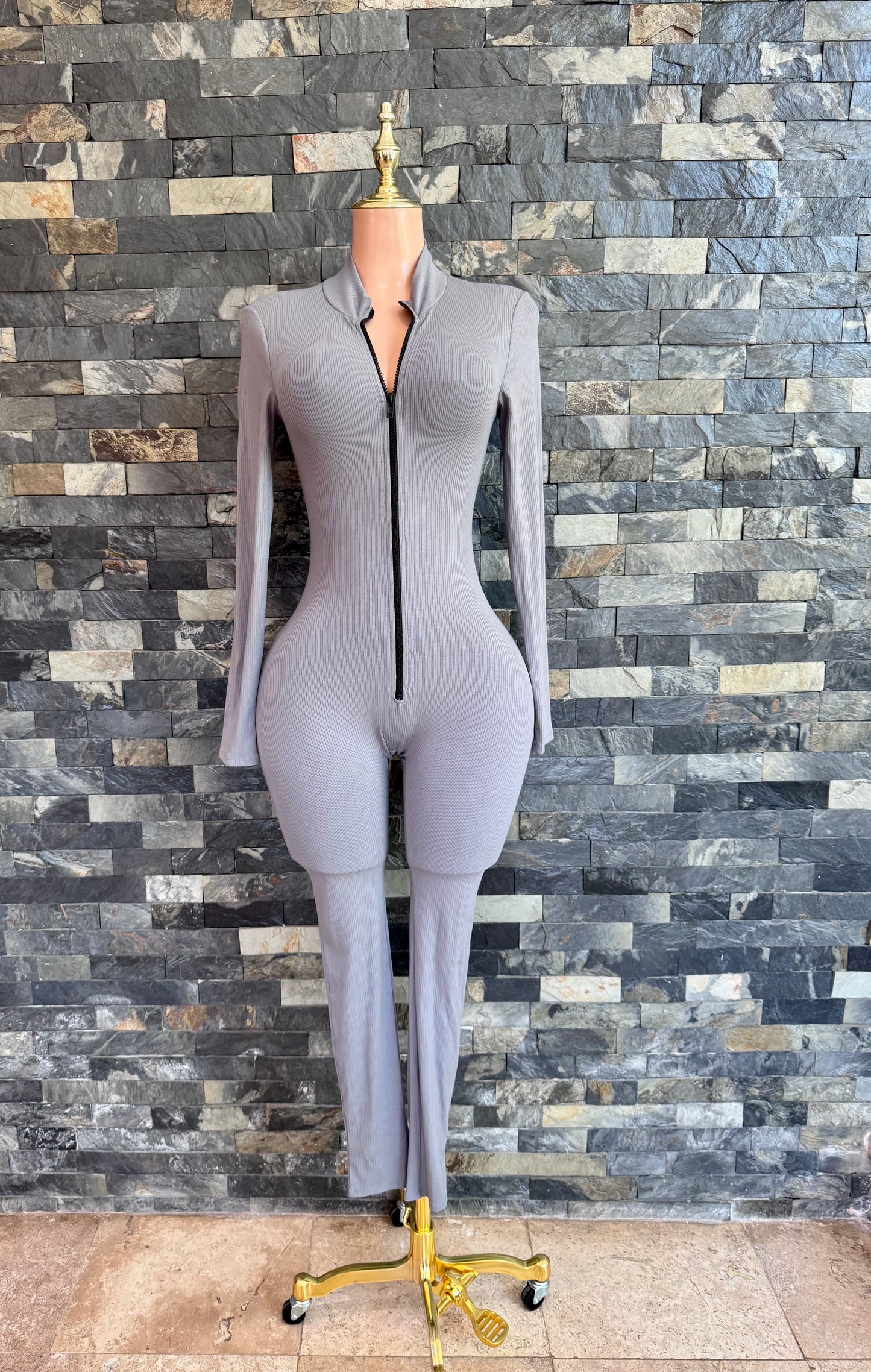JUMPSUIT CIERRE DEPORTIVO GRIS M/L
