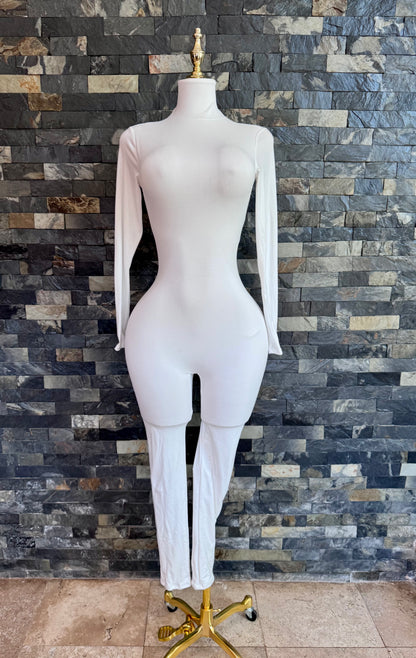 Enterizo blanco cuello M/L