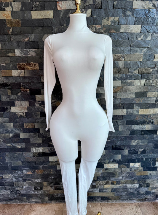 Enterizo blanco cuello M/L