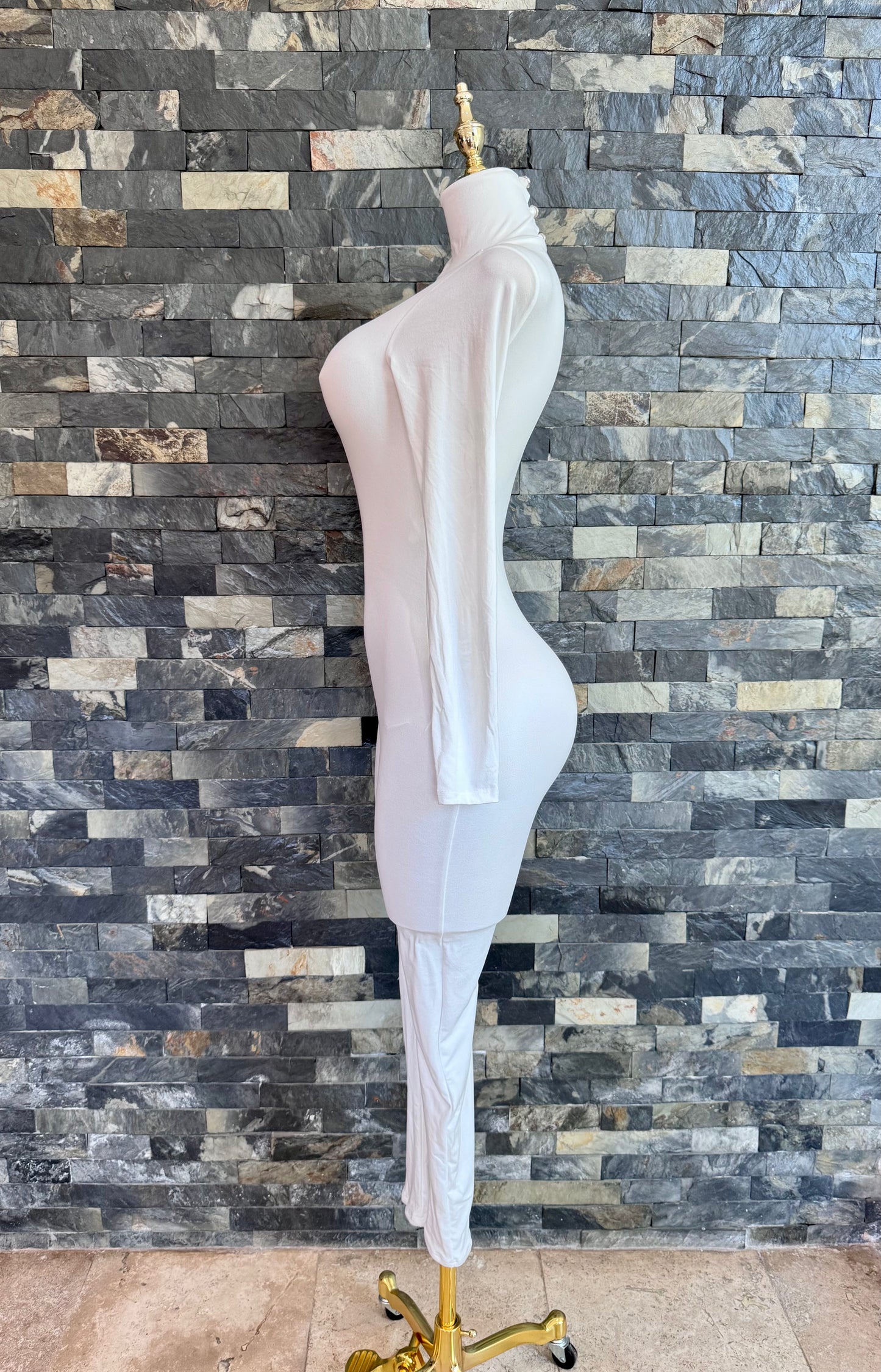 Enterizo blanco cuello M/L