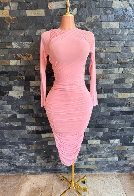 Vestido MIDI mesh baby pink