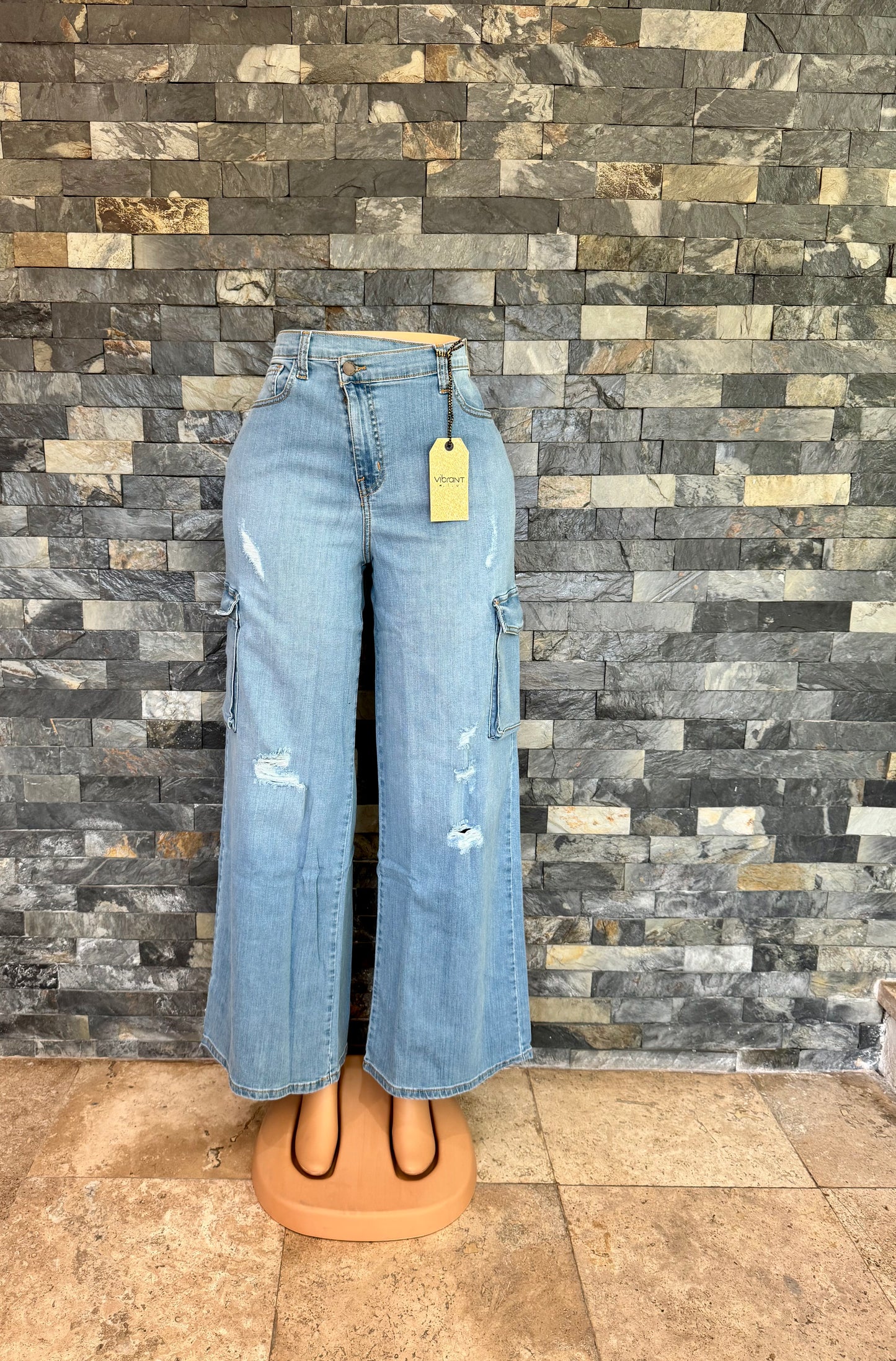 vibrant cargo light stone deslavado rasgado