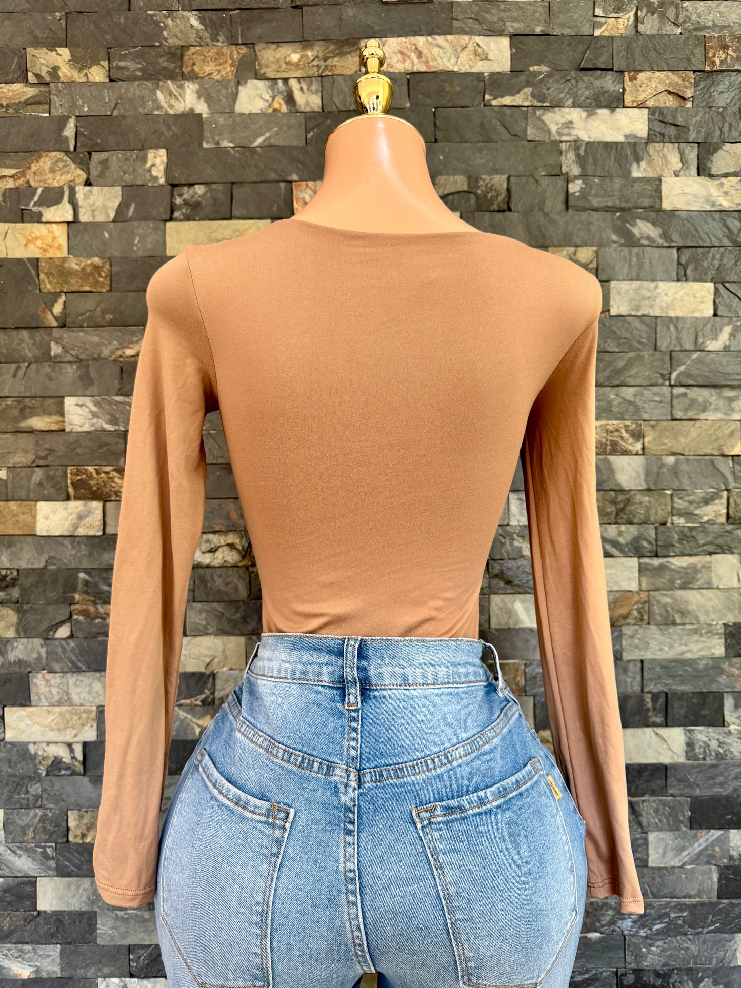 BLUSA ANA MANGA LARGA NUDE