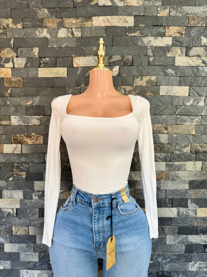 BLUSA ANA MANGA LARGA BLANCA