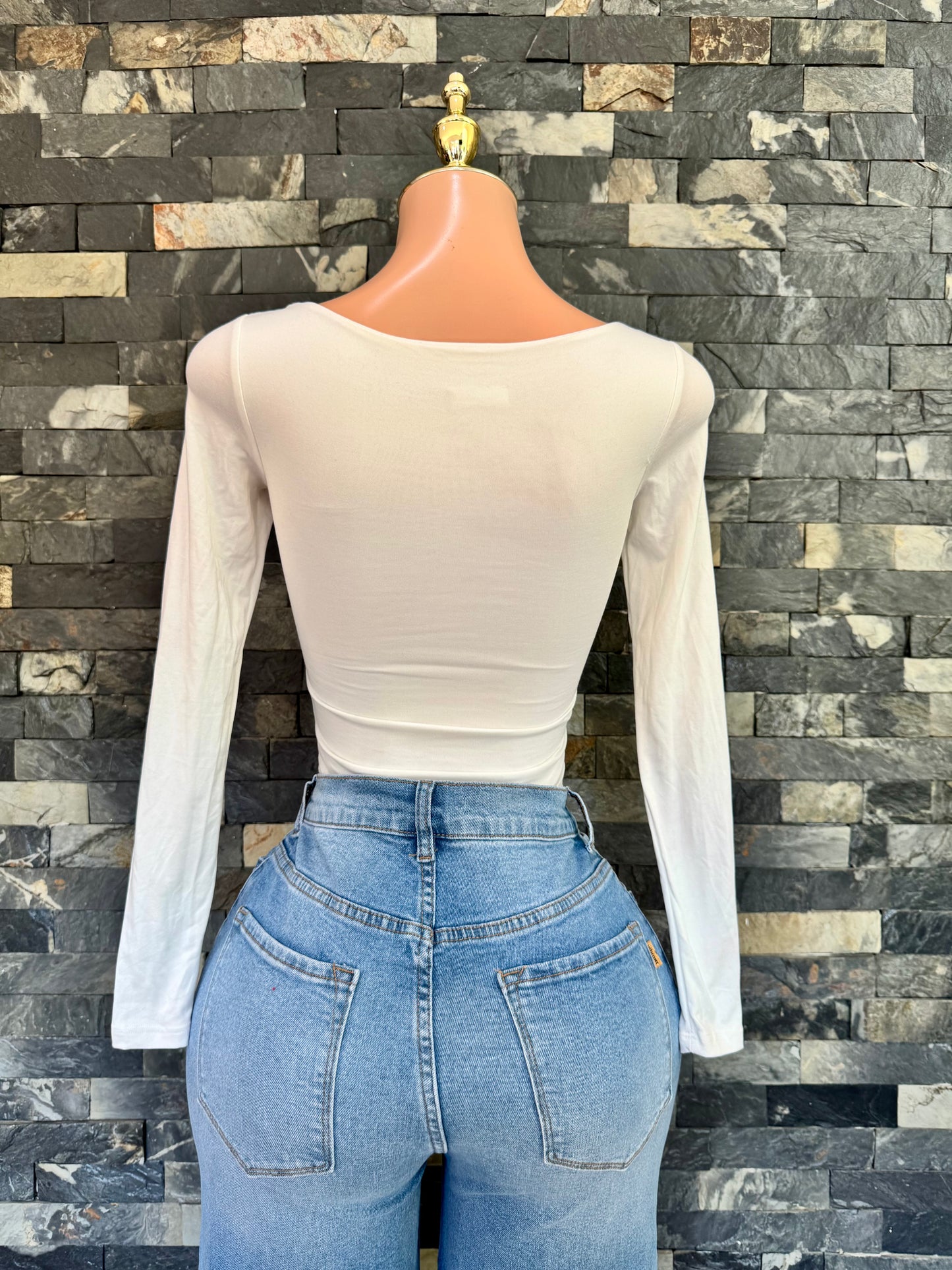 BLUSA ANA MANGA LARGA BLANCA