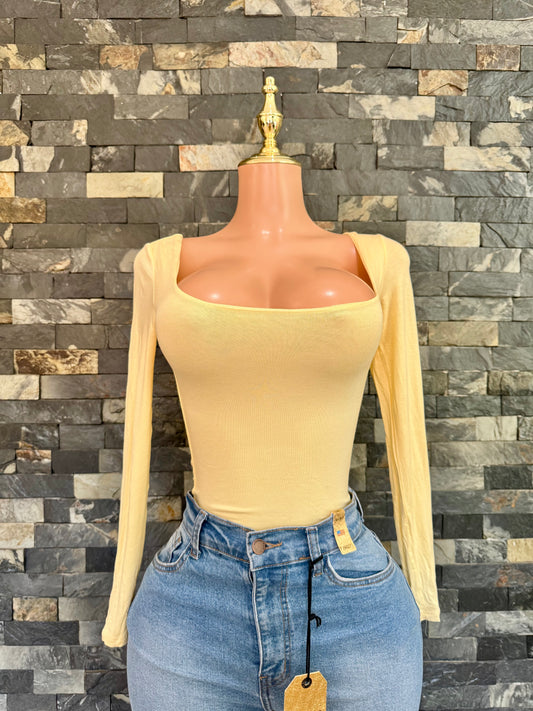 BLUSA ANA MANGA LARGA AMARILLA