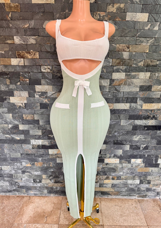 vestido set isadora menta latte