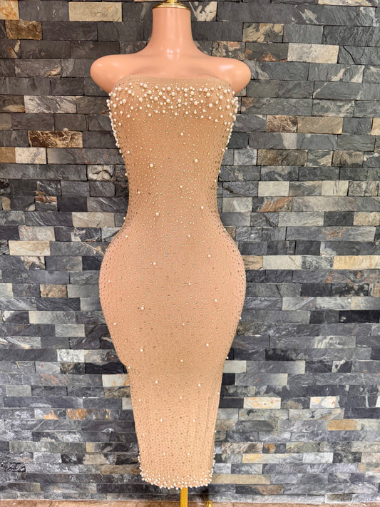 vestido MIDI glam DORADO