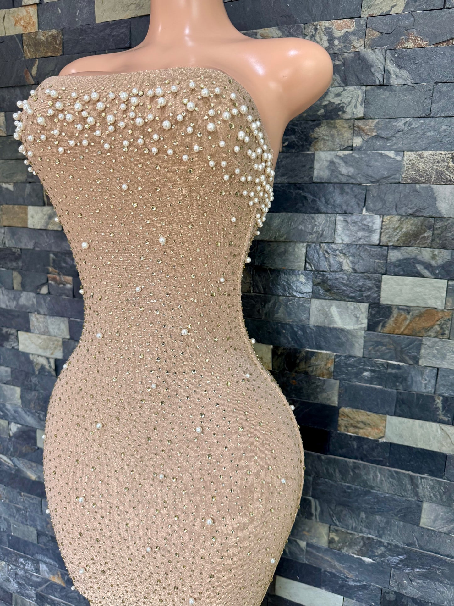 vestido MIDI glam DORADO