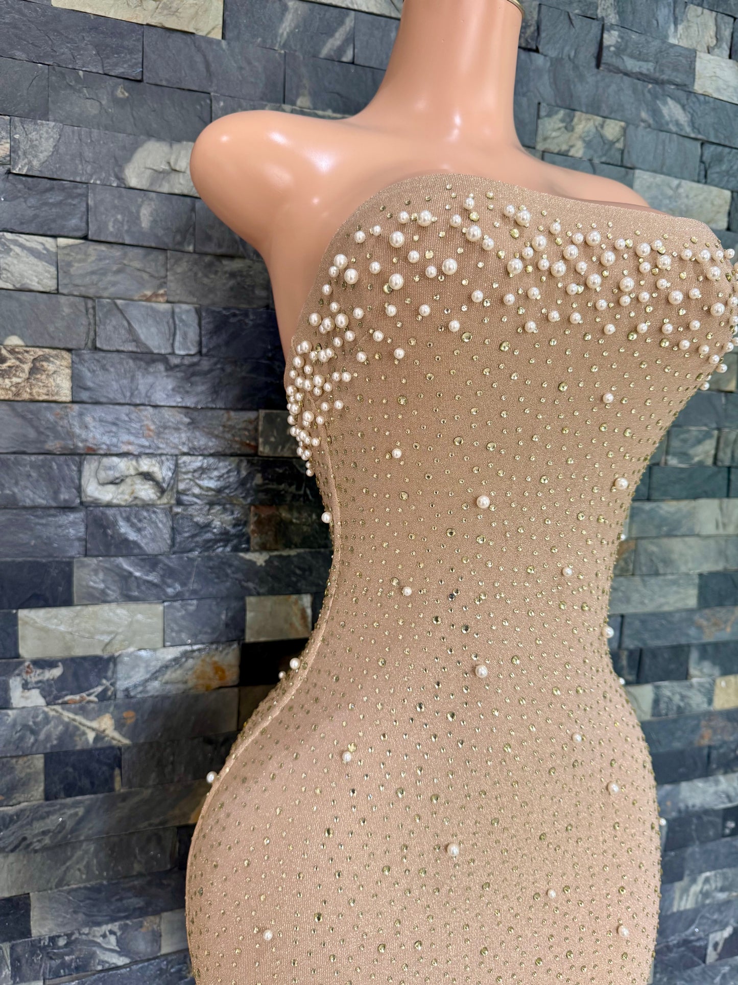 vestido MIDI glam DORADO