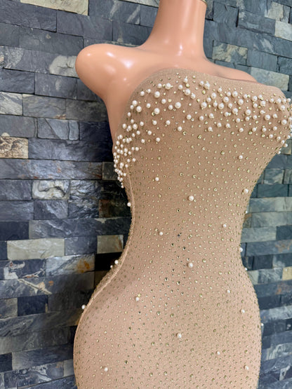 vestido MIDI glam DORADO