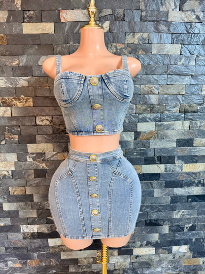 Set demin balmain ligth blue