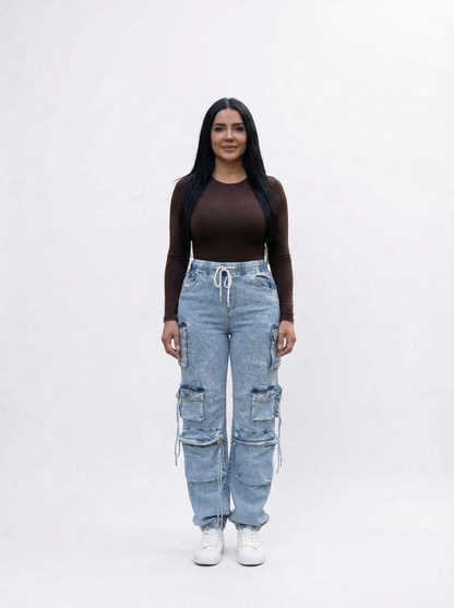 jogger denim light wash