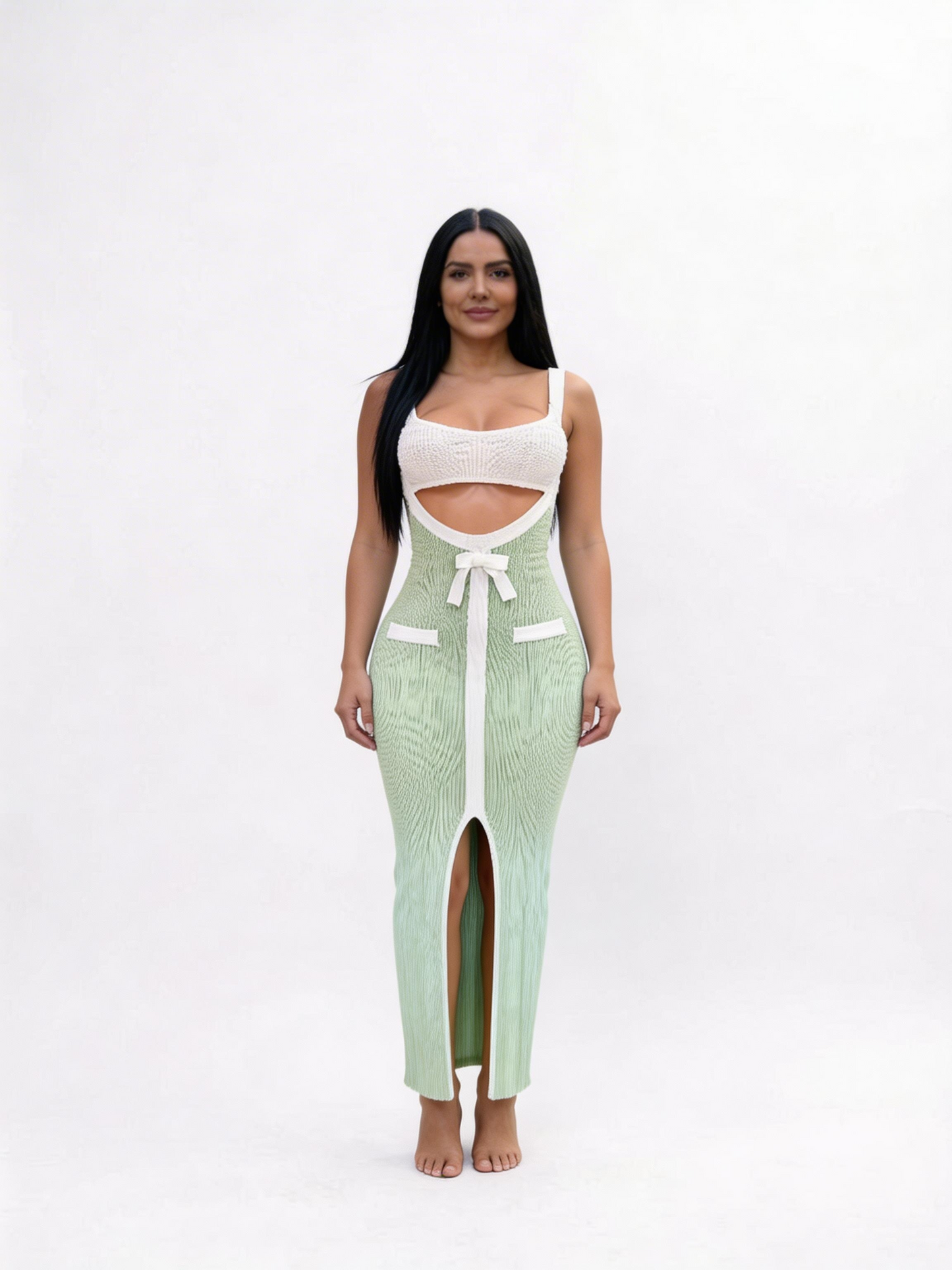vestido set isadora menta latte
