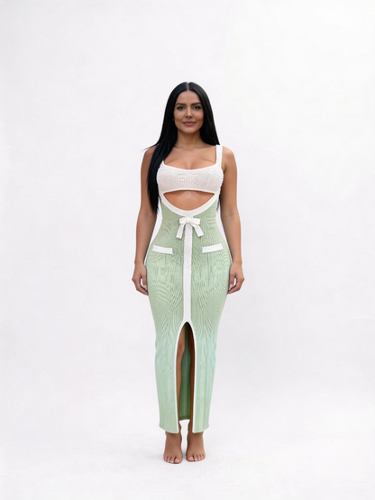 vestido set isadora menta latte