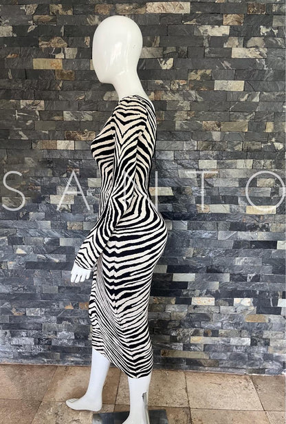 VESTIDO MIDI DE ZEBRA