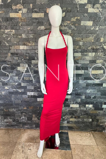 VESTIDO ROJO HALTER