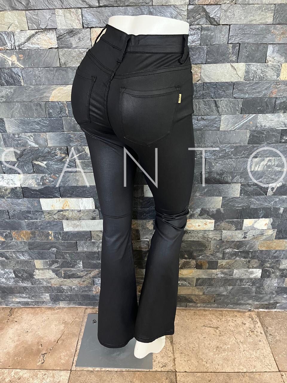 JEANS SEMI CAMPANA SHINY BLACK 1EP18511