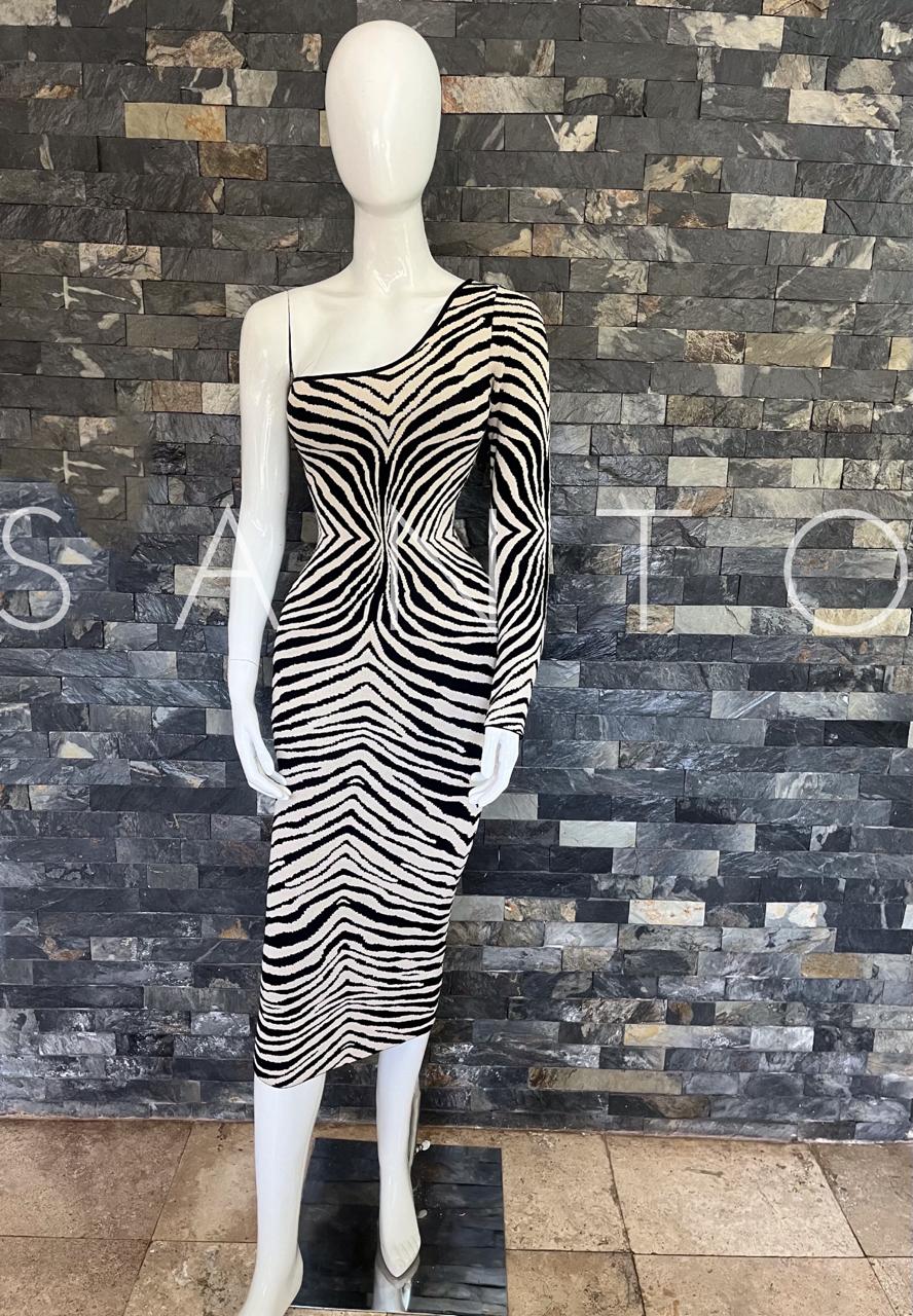 VESTIDO MIDI DE ZEBRA