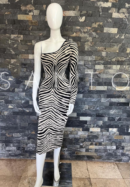 VESTIDO MIDI DE ZEBRA