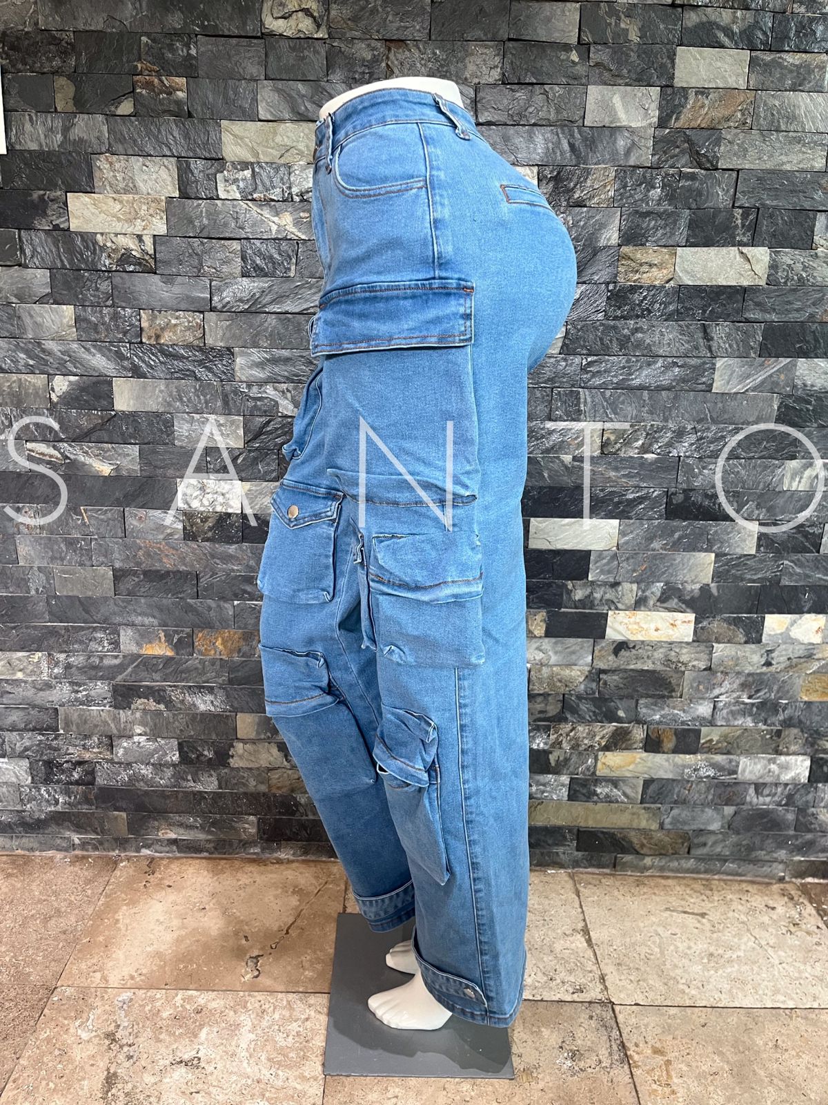JEANS CARGO DENIM GLAM