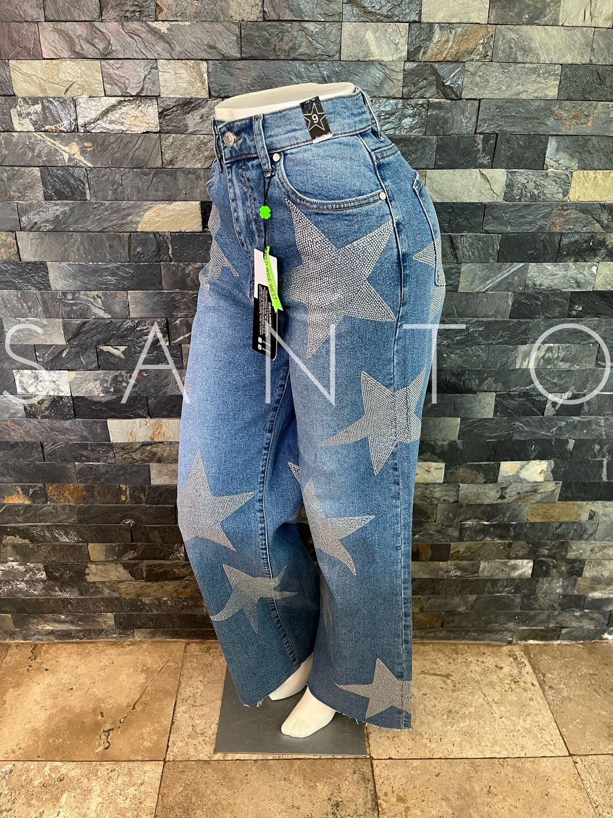 JEANS MOM ESTRELLAS BRILLOSO