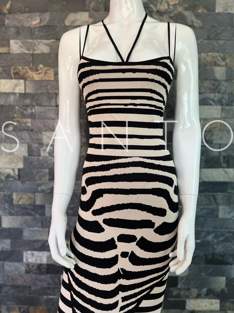 VESTIDO ZEBRA ESCOTE EN PIERNA