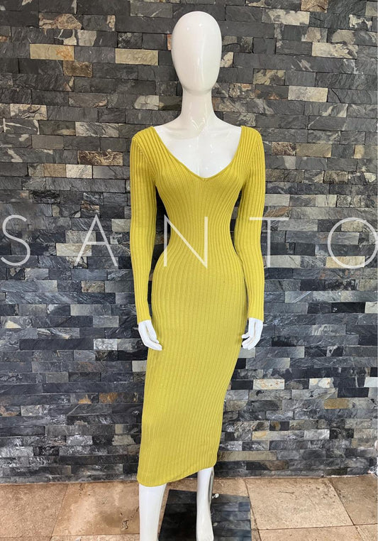 VESTIDO MIDI CLÁSICO OLIVO