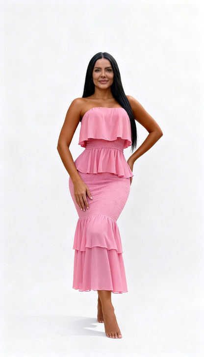 Maxi vestido olan coral